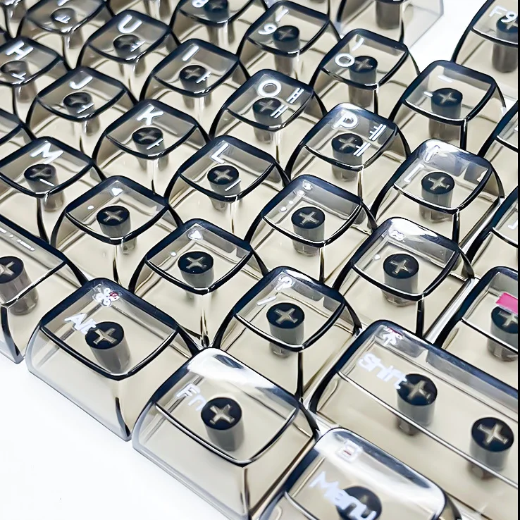 132 Keys Korean Crystal Transparent Keycaps CBSA Profile Backlit RGB Keycap For Mechanical Keyboard ISO Layout PC Key Caps DIY