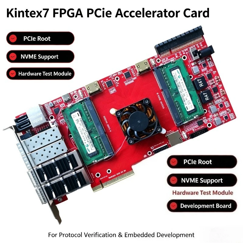 Kintex7 FPGA Development Board PCIe Accelerator Card PCIe Root NVMe Module Hardware Test Development Card