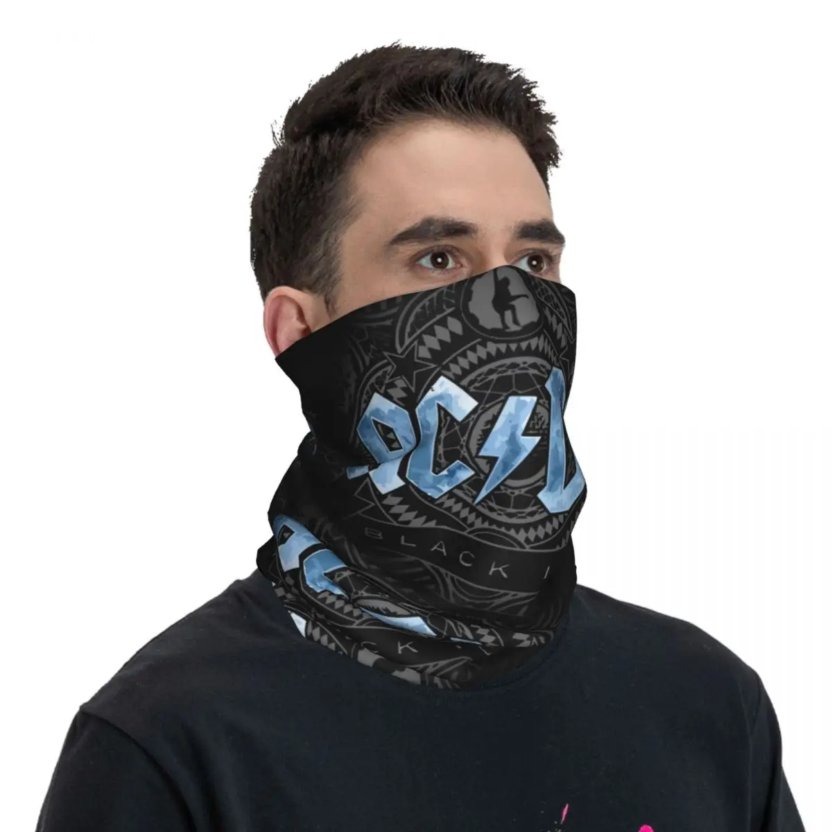 AC DC Heavy Metal Bandana Neck Gaiter Printed Wrap Mask Scarf Multi-use Headband Riding Unisex Adult Washable