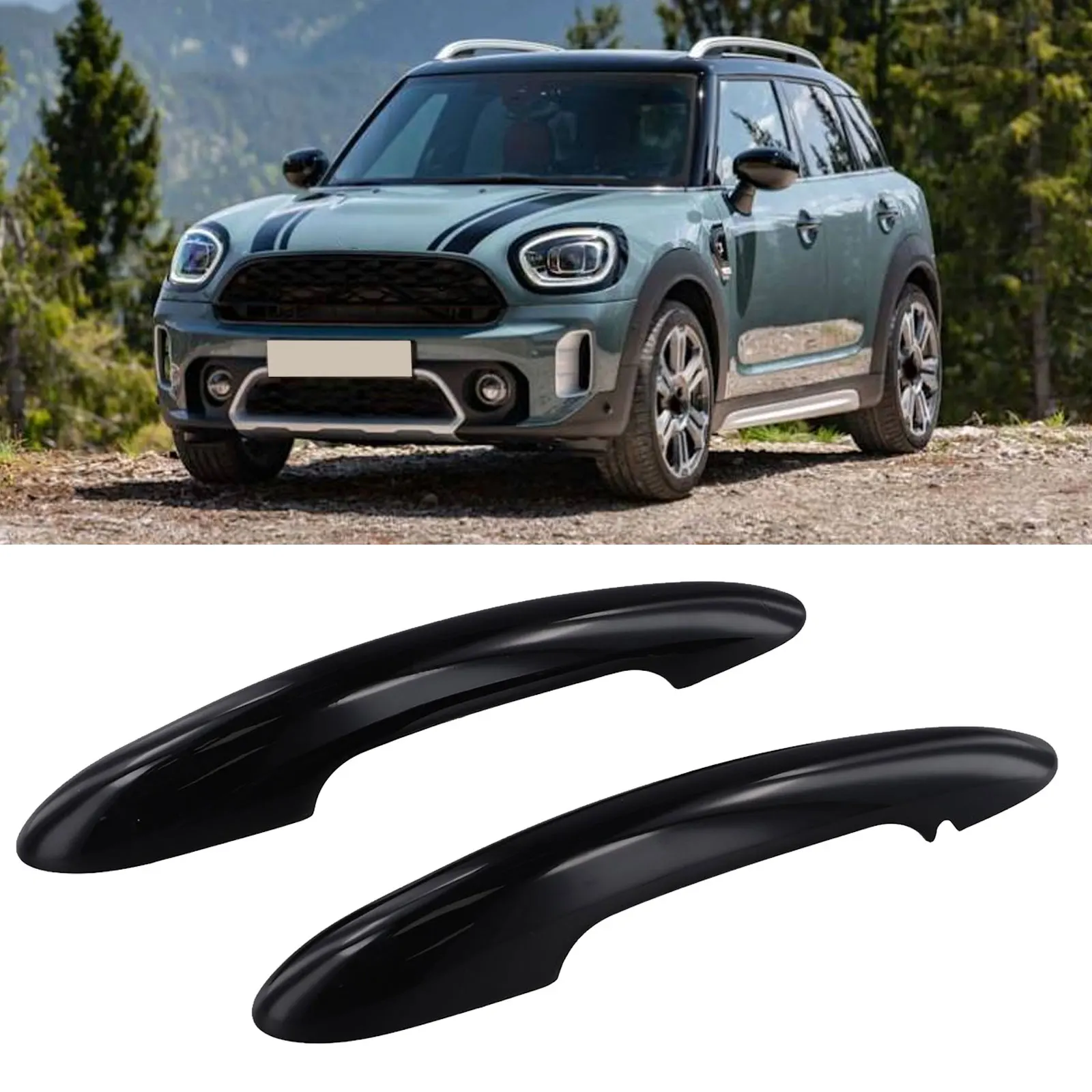 Glossy Black Door Handle Cover Trim for MINI For Cooper F54 F55 F56 F57 F60 Protects Against Daily Wear and Tear