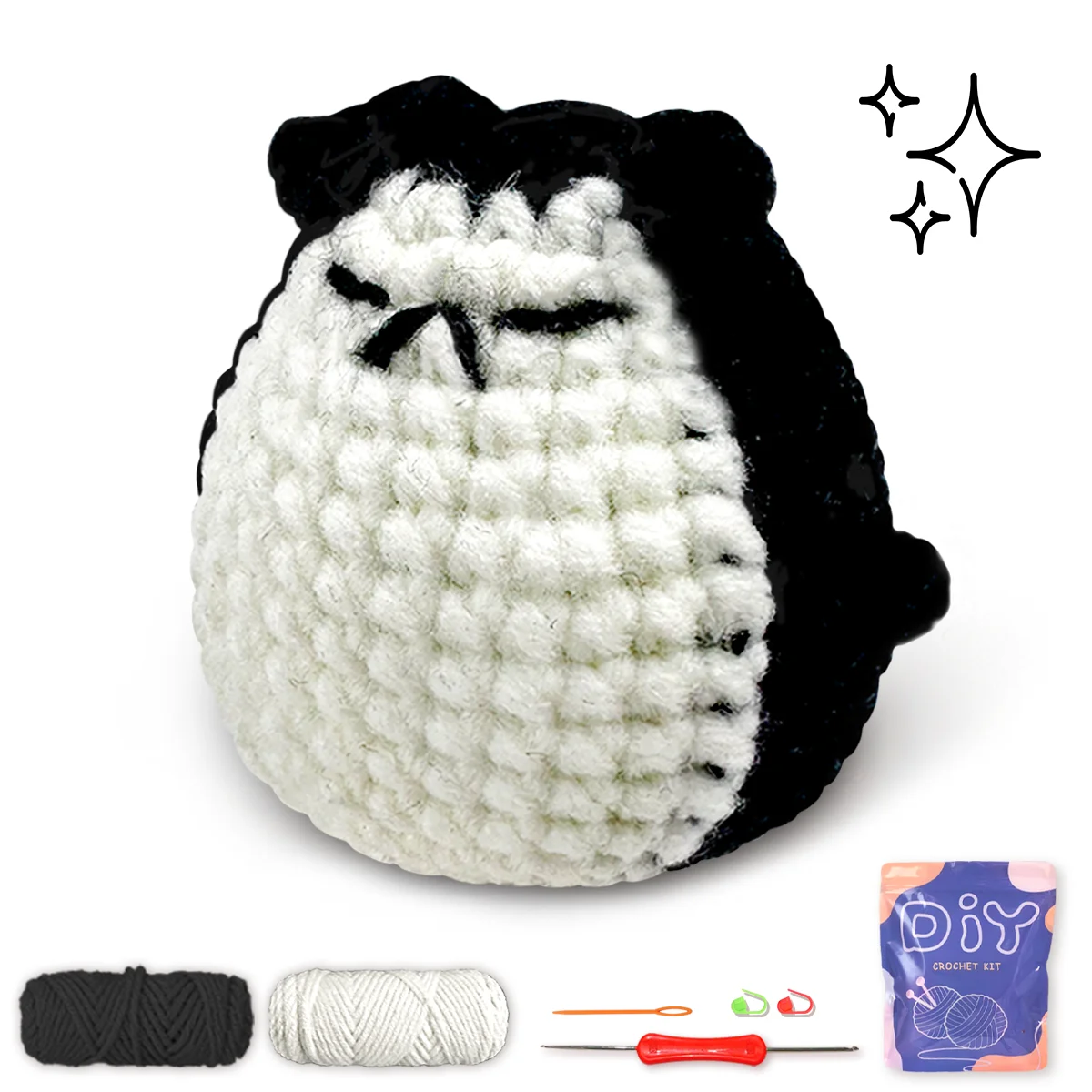 

YAMAXIN набор для вязания крючком для начинающих, тема пингвина и кошки, набор инструментов для рукоделия «сделай сам», легкое вязание, проект для искусства и рукоделия