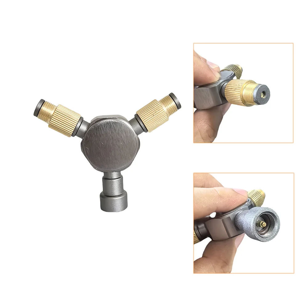 Outdoor Gas Tank Splitter Two Outputs Camping Stove Adapters 2 Way Gas Adapter Tee Connector For Camping Hiking Cooking Tools