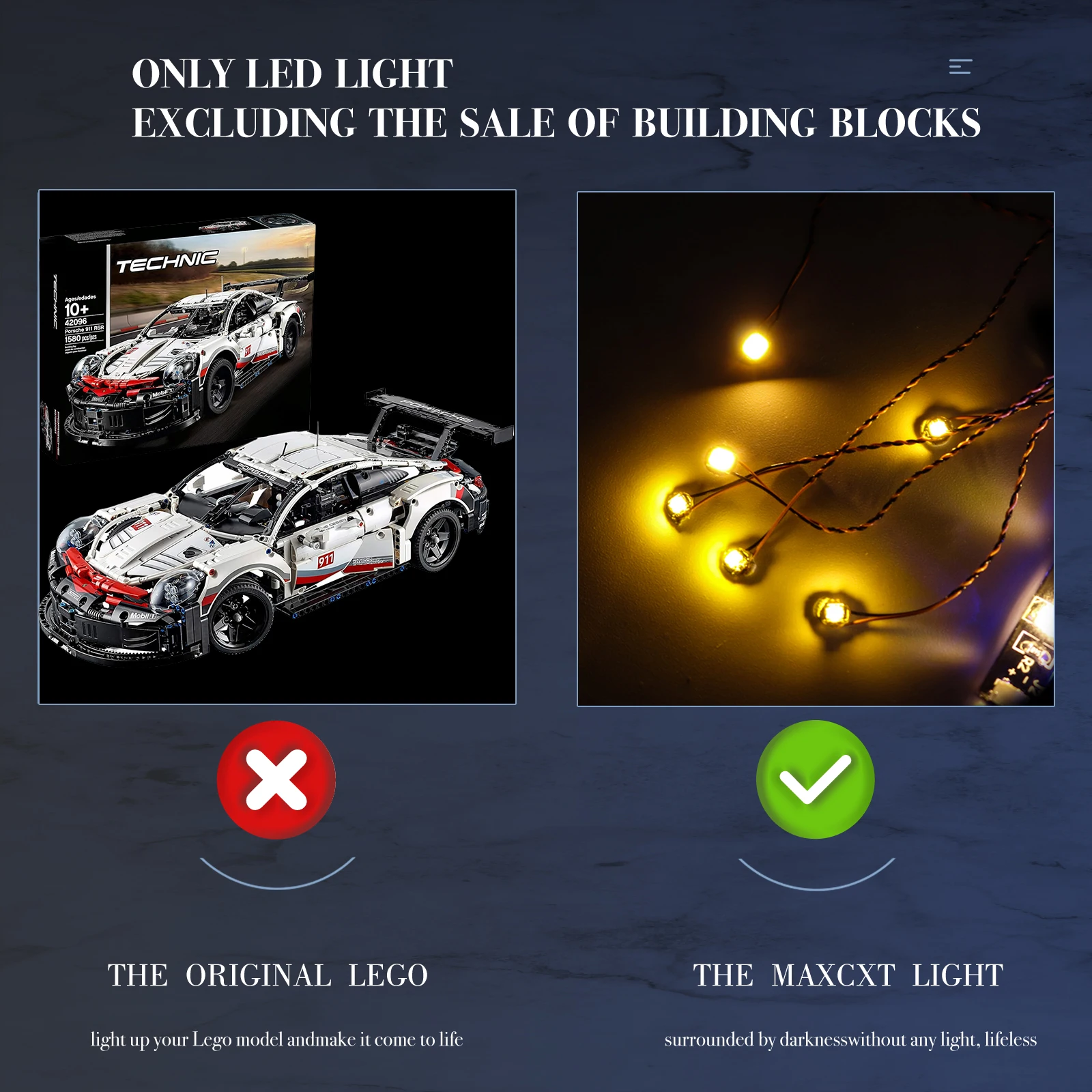 (Not the Building Blocks) 5v LED Light For Lego 42096 Technic Porsche 911 RSR Light Up your Model Decorative Lamp