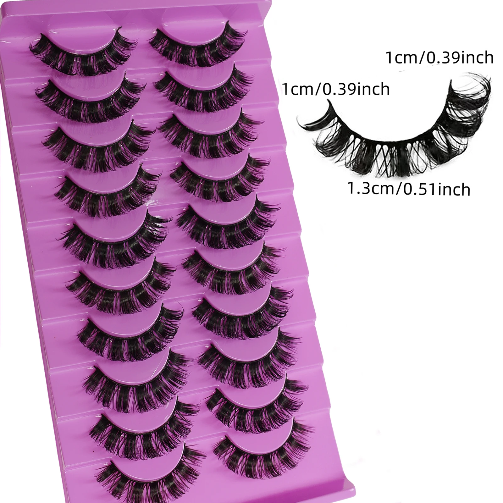 10 paia di nuove ciglia finte spesse europee e americane arricciate DD russe, ciglia finte ricci di grande curvatura