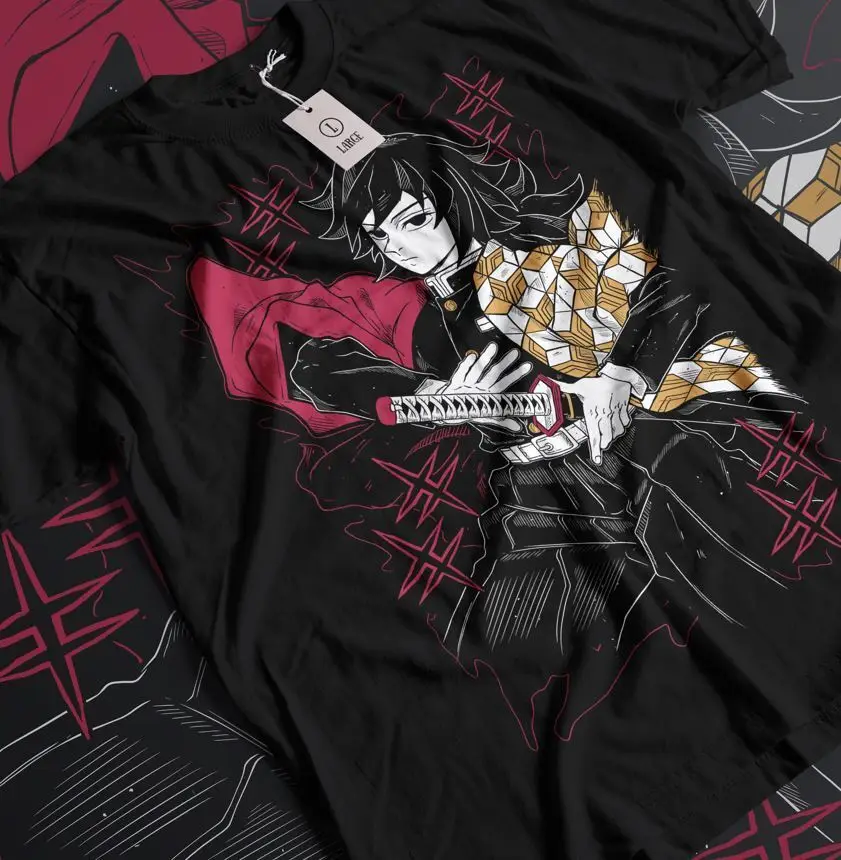 Giyu Tomioka T-Shirt Demon Slayer Kimetsu No Yaiba Anime Shirt Size All Size