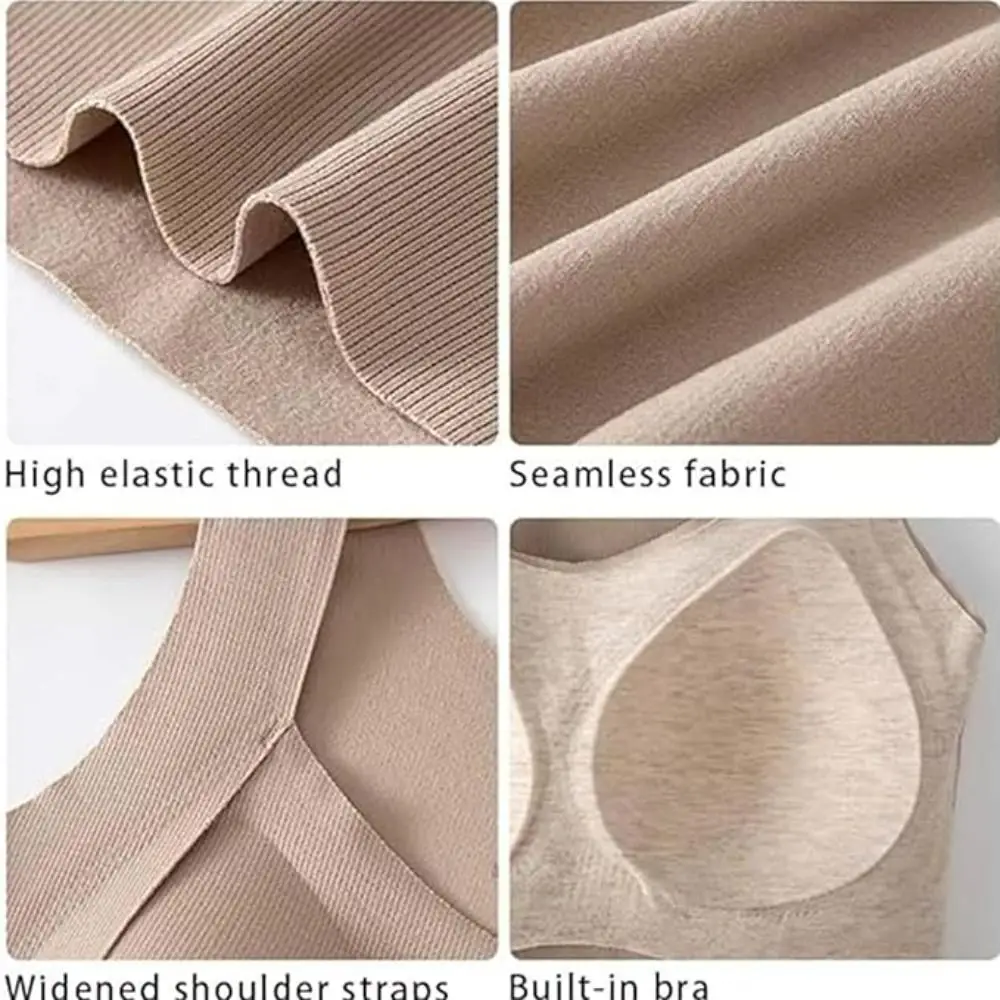 

with Shelf Bra Tank Top Thickened Warm Polyester Lifting Shelf Bra Tank Sleeveless Solid Color Seamless Warm Underwear