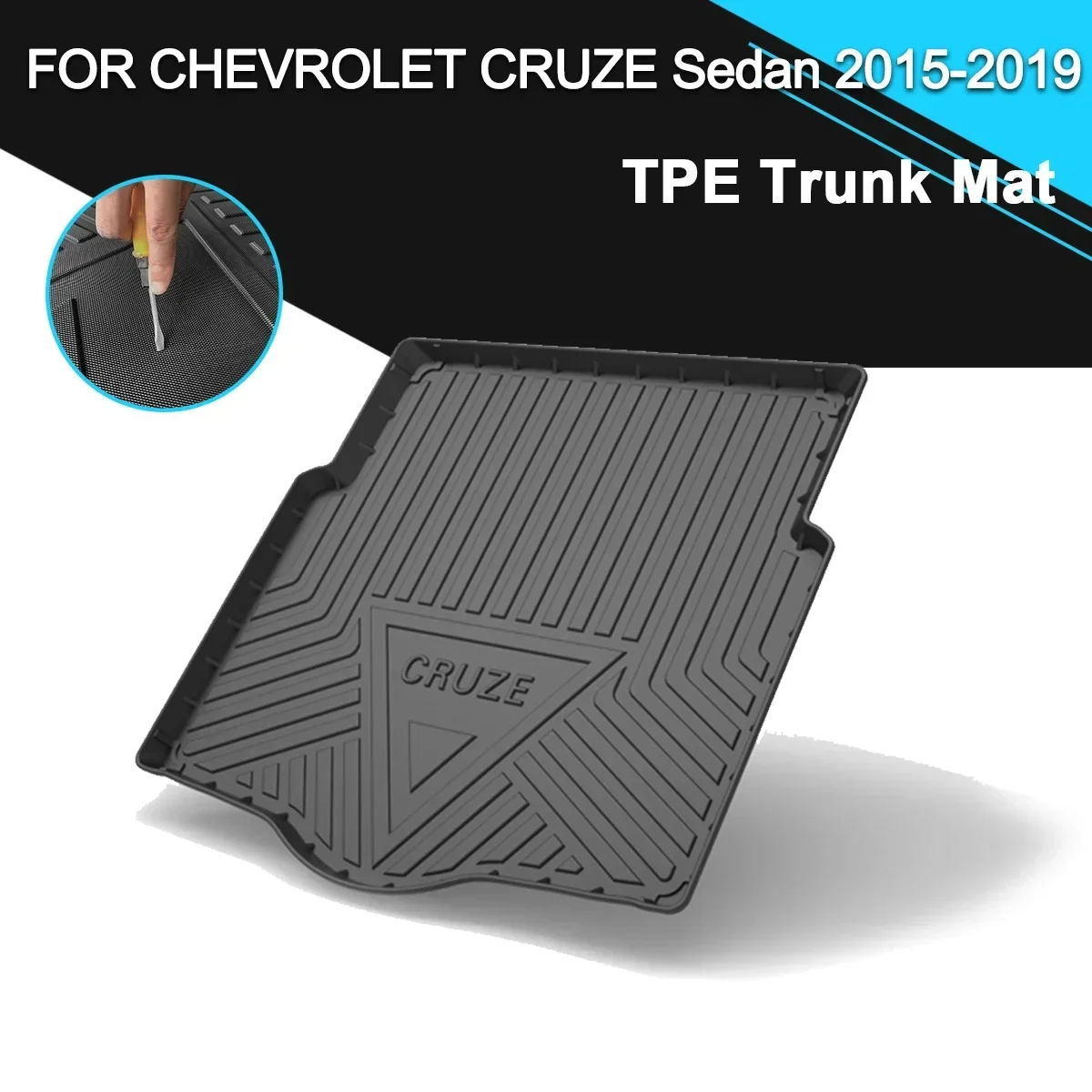 

Car Rear Trunk Cover Mat Rubber TPE Waterproof Non-Slip Cargo Liner Accessories For Chevrolet Cruze Sedan 2015-2019