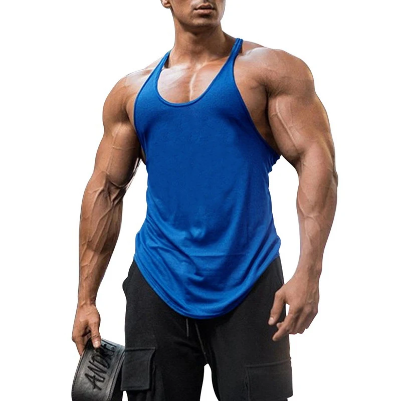 

Muscleguys Summer New Hot Sale Bodybuilding Fitness Y Back Gyms Workout Sleeveless Shirt Solid Color