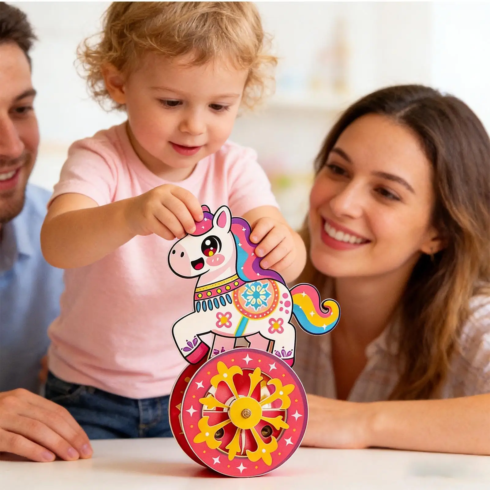 Modelos de quebra-cabeça de cavalo de madeira montagem base auto-rocking kit de jogo de cérebro para homens mulheres adolescentes casa aniversário festas de natal