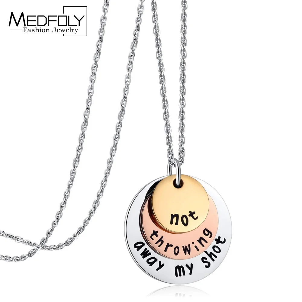 MEDFOLY Not Throw Away My Shot Collar de tres capas para niñas adolescentes Regalos Hamilton Regalo de joyería inspirado en música de Broadway