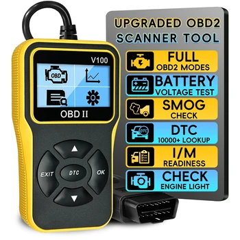 Ferramenta de diagnóstico de scanner obd2, leitor de código de motor de verificação automática com reinicialização, ferramentas de digitalização de carro obdii/eobd aprimoradas