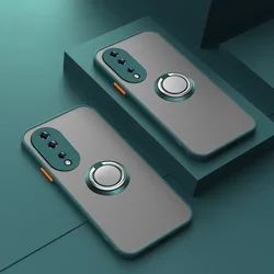 For Honor 200 Pro Skin Feel Matte Magnetic Ring Holder Case For Honor 90 Lite 80 Lens protection Hard Shockproof Back Cover