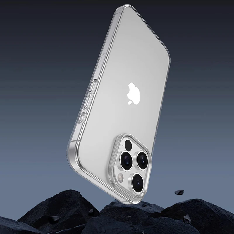 

Original Clear Silicone Soft Case For iPhone 17 Air 16E 16 15 14 13 12 11 Pro Max Plus Mini Clear Ultra Thin Shell Shockproof