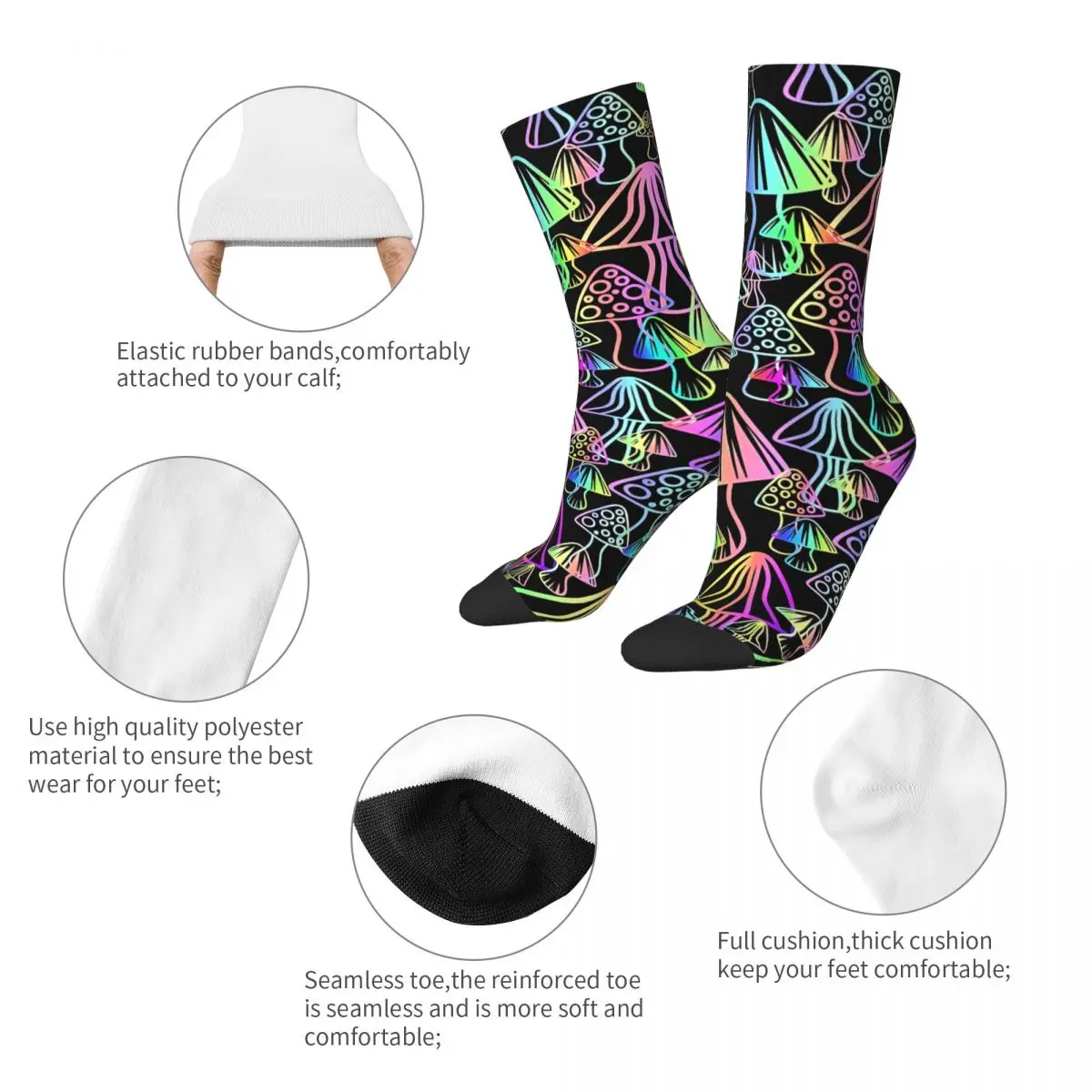 Magic Mushrooms Socks Sports 3D Print Boy Girls Mid-calf Sock