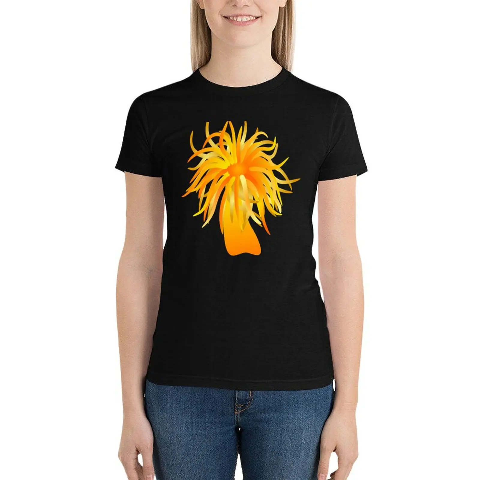 Yellow sea anemone T-Shirt tees shirts graphic tees oversized female funny t shirts for Women