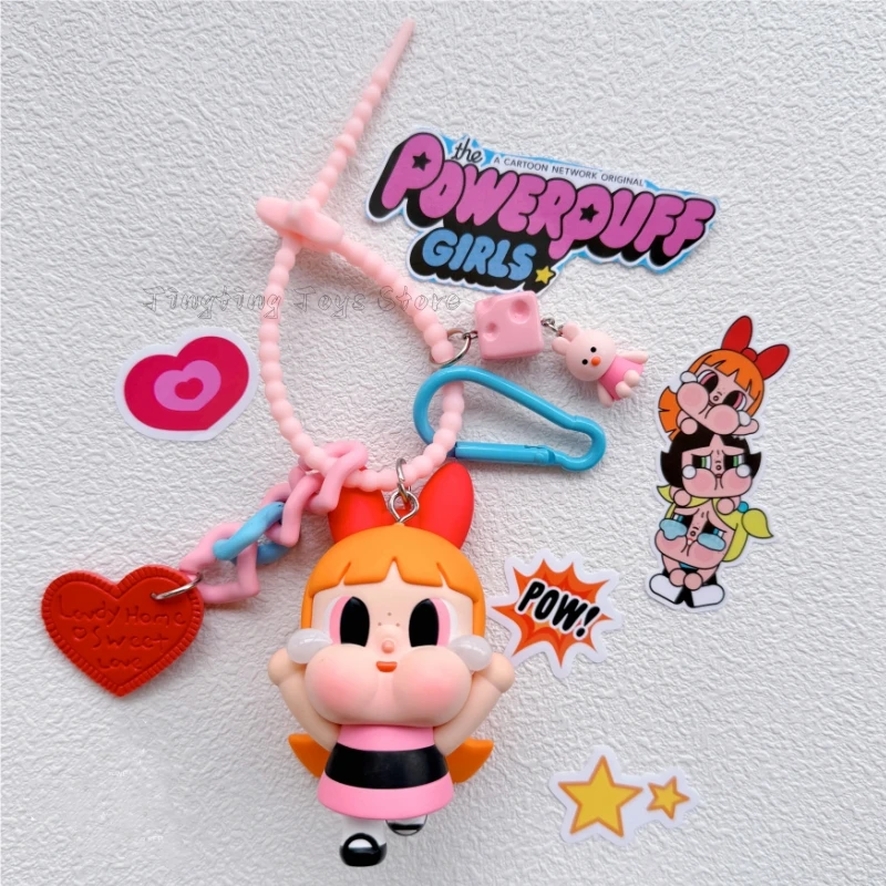 Cartoon Crybaby Powerpuff Girls klucz samochodowy wisiorek torba wisiorek lalka Kawaii plecak dekoracja lalka prezent urodzinowy dla dziewczynki