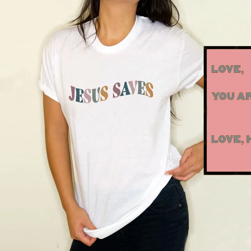 

Jesus Saves Shirt Vintage Christian Shirts Retro Faith Tee Bible Tee Women Religious Shirt Cute Church Shirt Unisex Graphic Tees