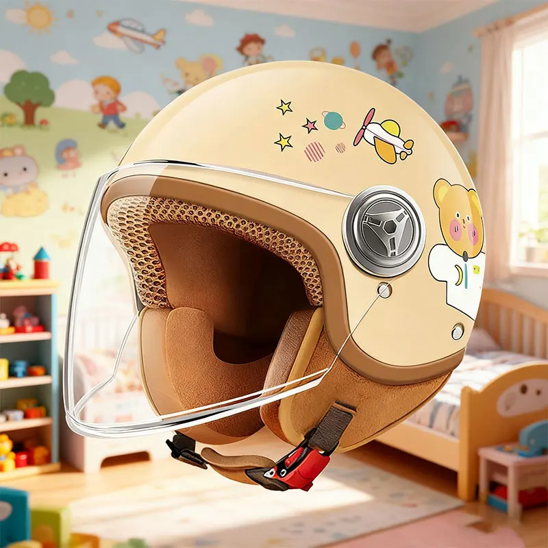 

New Child Half Helmets Electric Bicycles Electric Scooters Boys Girls All Season Universal Autumn Winter Safety Helmets