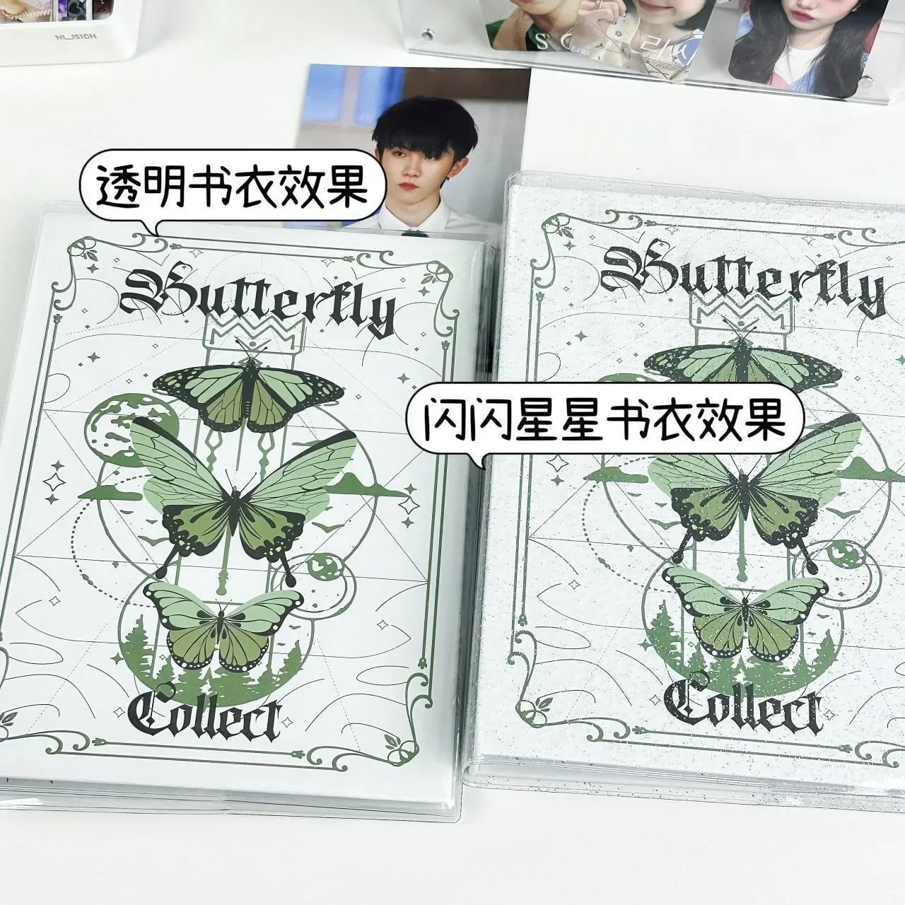 IFFVGX Butterfly A5 Binder Photocard Holder Kpop Idol Photo Album Photocards Collect Book Album for Photographs Cute Stationery