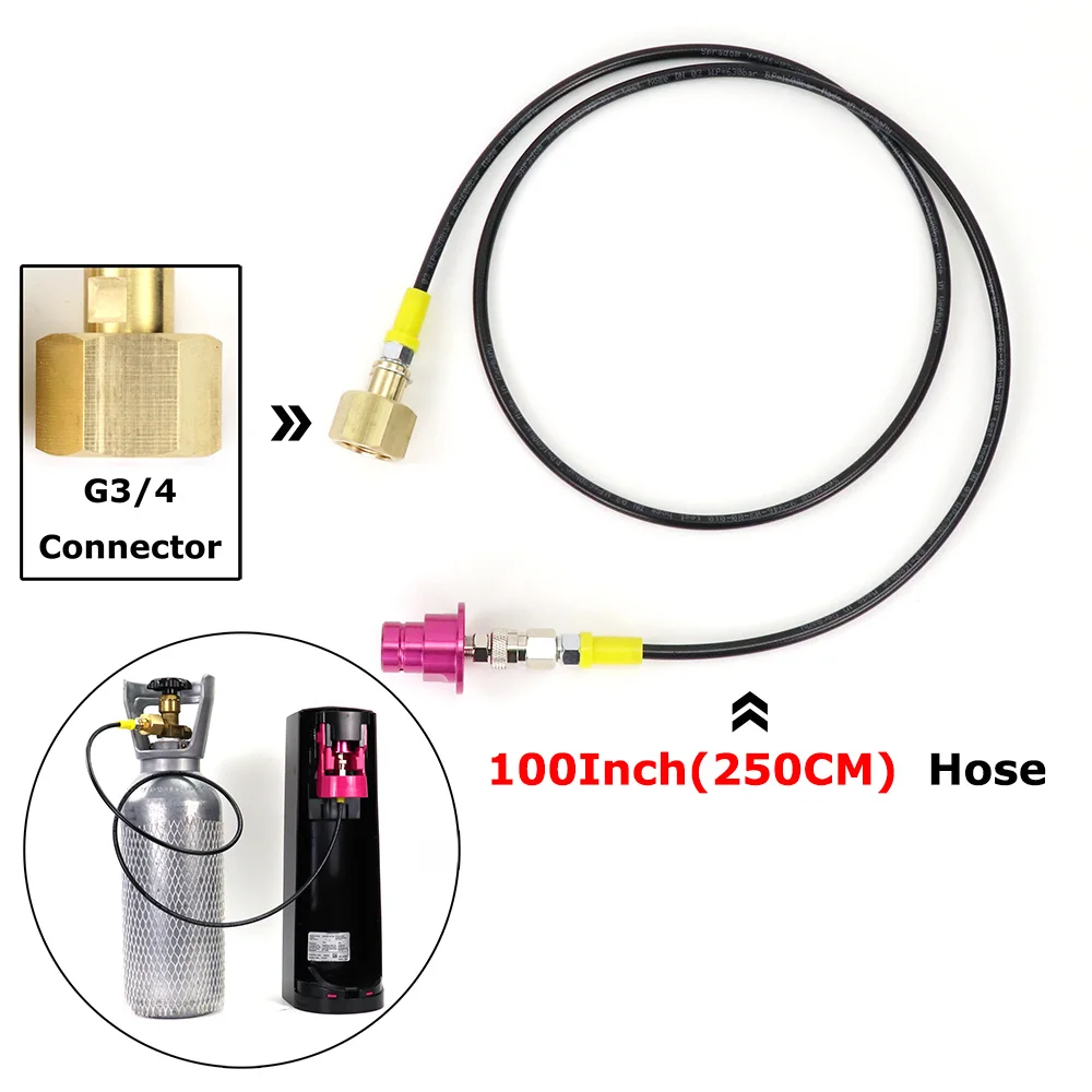 Neues SODA Terra DUO Art-zu-externes CO2-Tankfülladapter-Schlauchset, passend für Sodastream mit W21,8–14 oder CGA320 G3/4-Anschluss