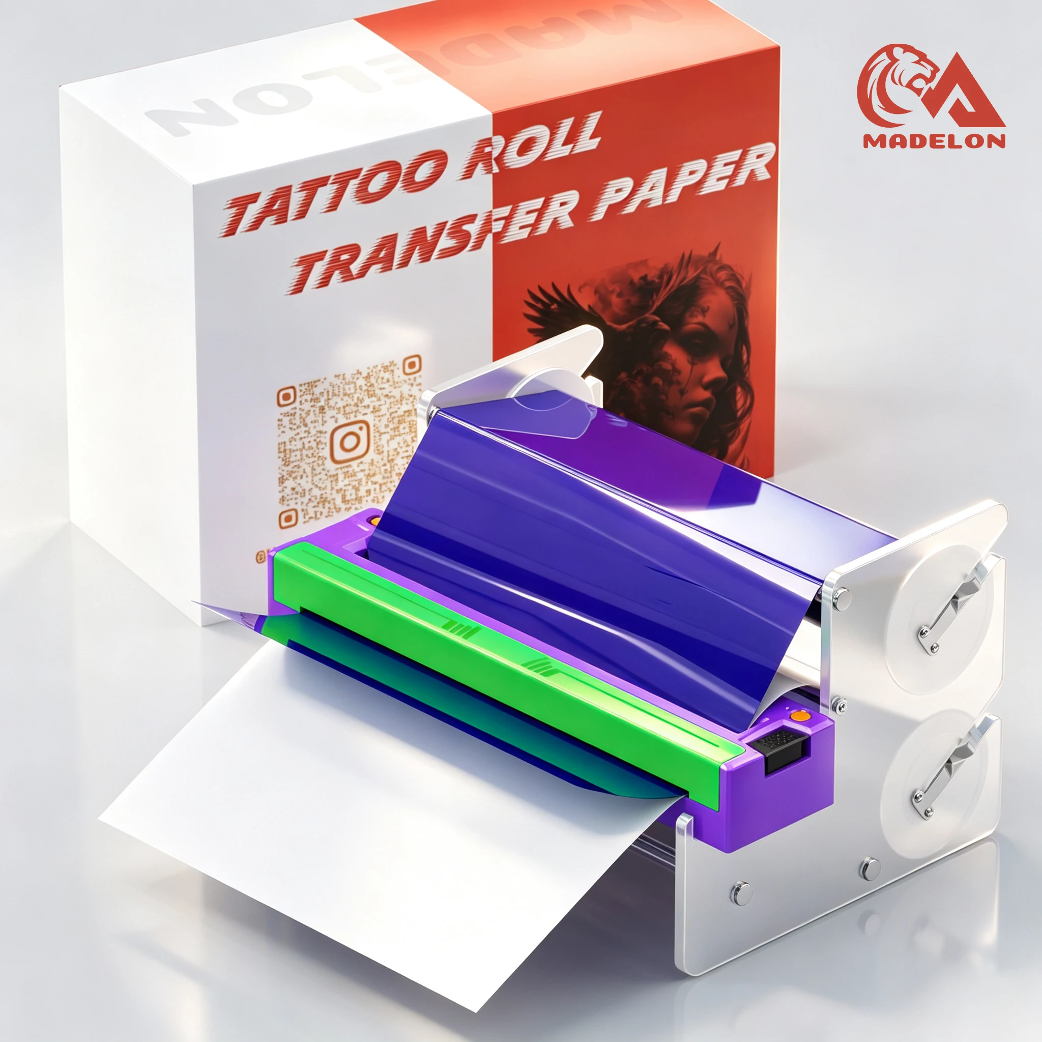 MADELON Tattoo Transfer Paper 30M Rolling Paper Thermal Copier Template Paper for Thermal Printer for Artist Tattoo Supplies