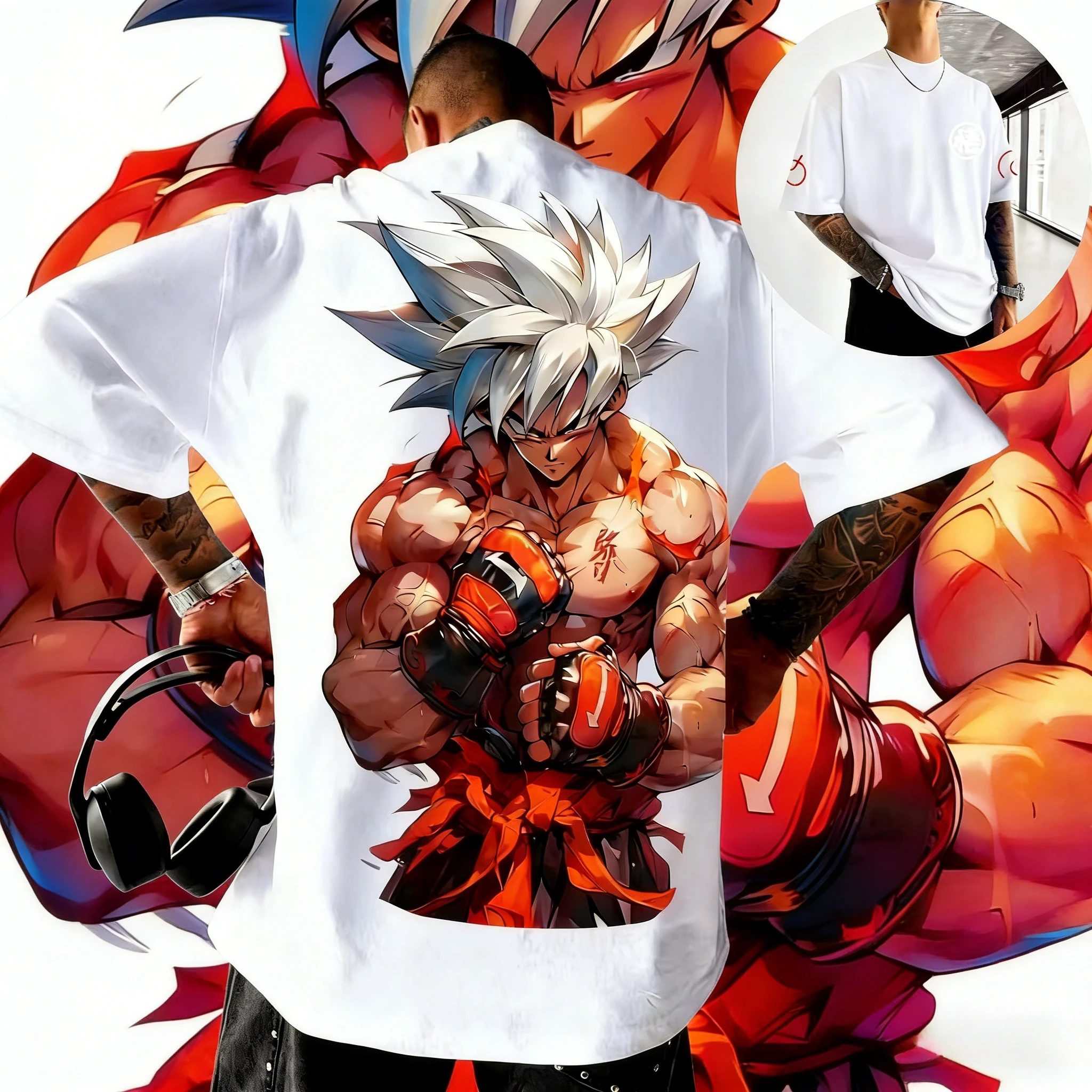 

Летняя футболка 2026 года в стиле ретро Dragon Ball, высококачественная хлопковая футболка с принтом Ультраинстинкт Гоку, оверсайз, унисекс, для мужчин, женщин и детей