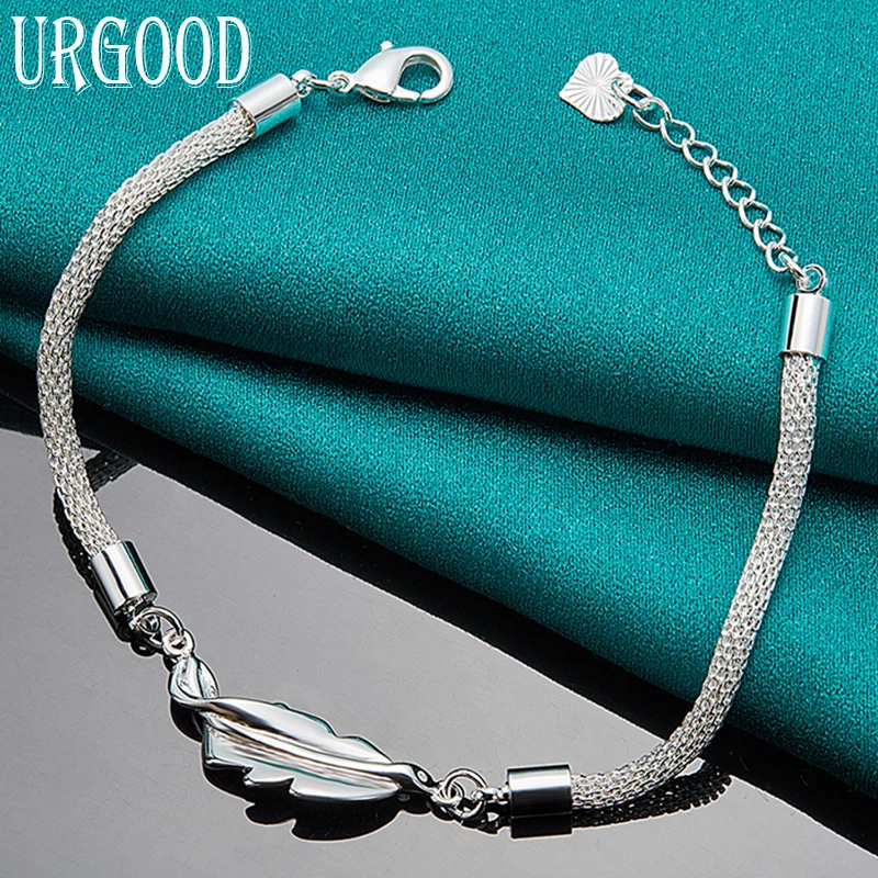 

925 Sterling Silver Net Snake Heart Chain Bracelet For Women Men Party Engagement Wedding Fashion Jewelry