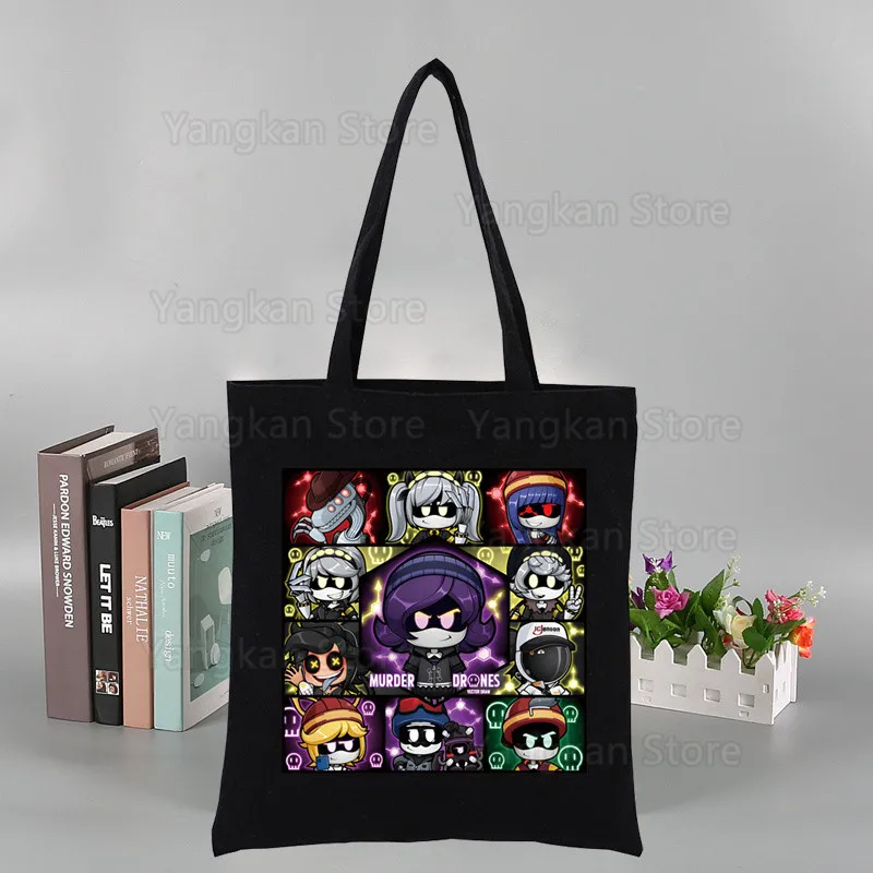 

Murder Drones Solid color Canvas Women's College Ulzzang Korean Black Large Capacity Casual Fashion Shoulder Bags
