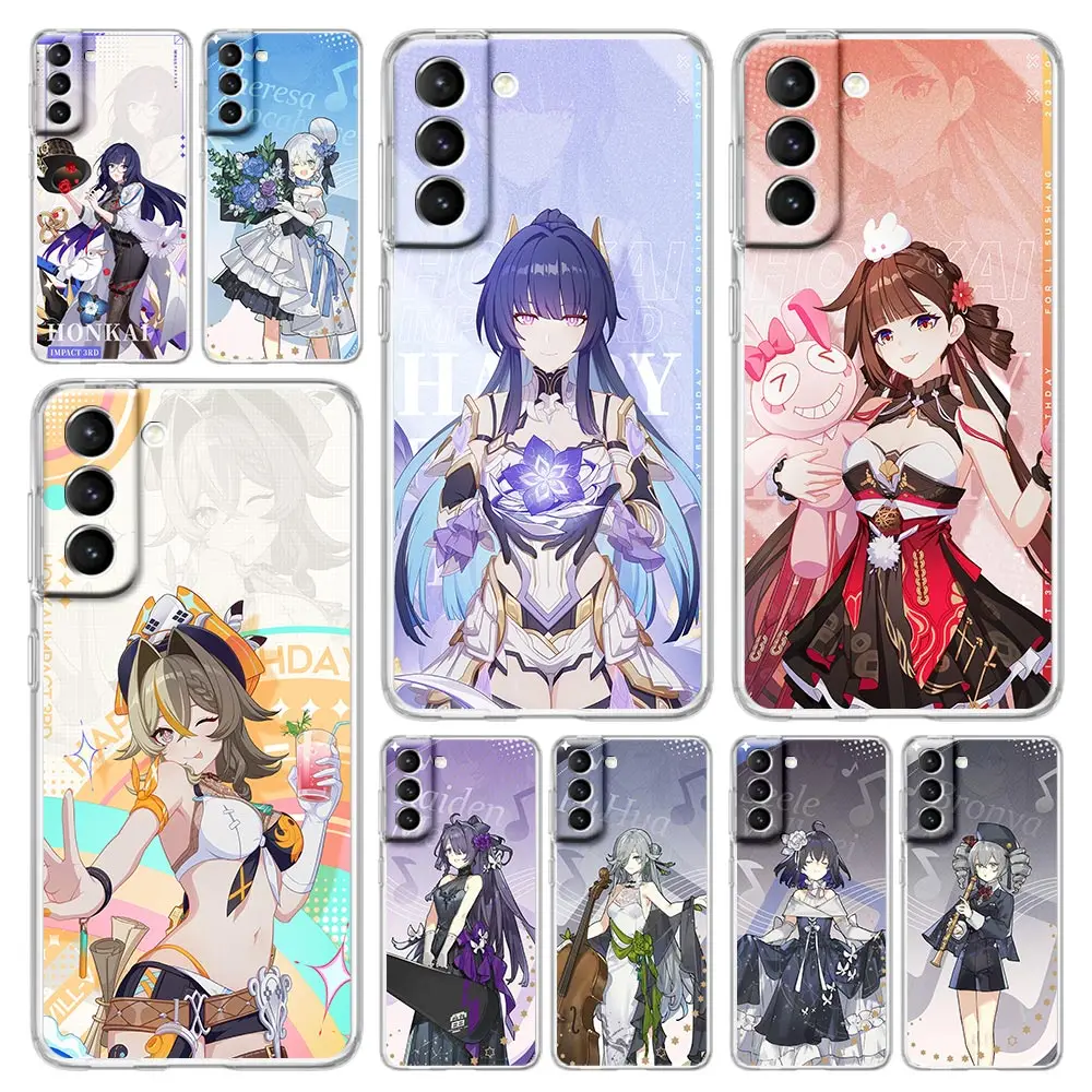 

Honkai Impact 3rd Shockproof Phone Case For Samsung Galaxy S23 Ultra S22 5G S20 S21 FE 5G S10E S9 S8 S10 Plus Soft Clear Cover