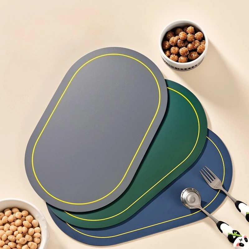 1pc Soft Rubber Small Placemat PVC Waterproof and Oil Resistant Dining Table Decor Mat Nordic Style Hotel and Household Coaster