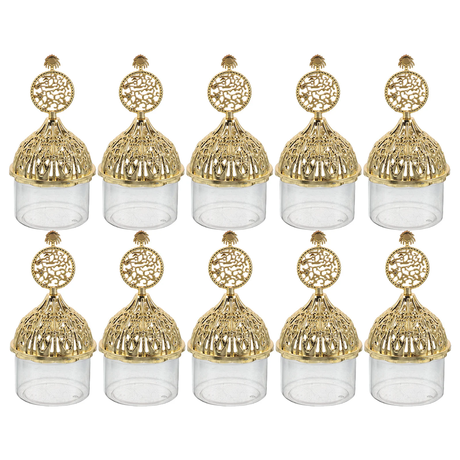 

12Pcs Clear Mini Favor Boxes: Elegant Transparent Candy Packaging with Gold Electroplated Lids for Wedding Party Chocolate