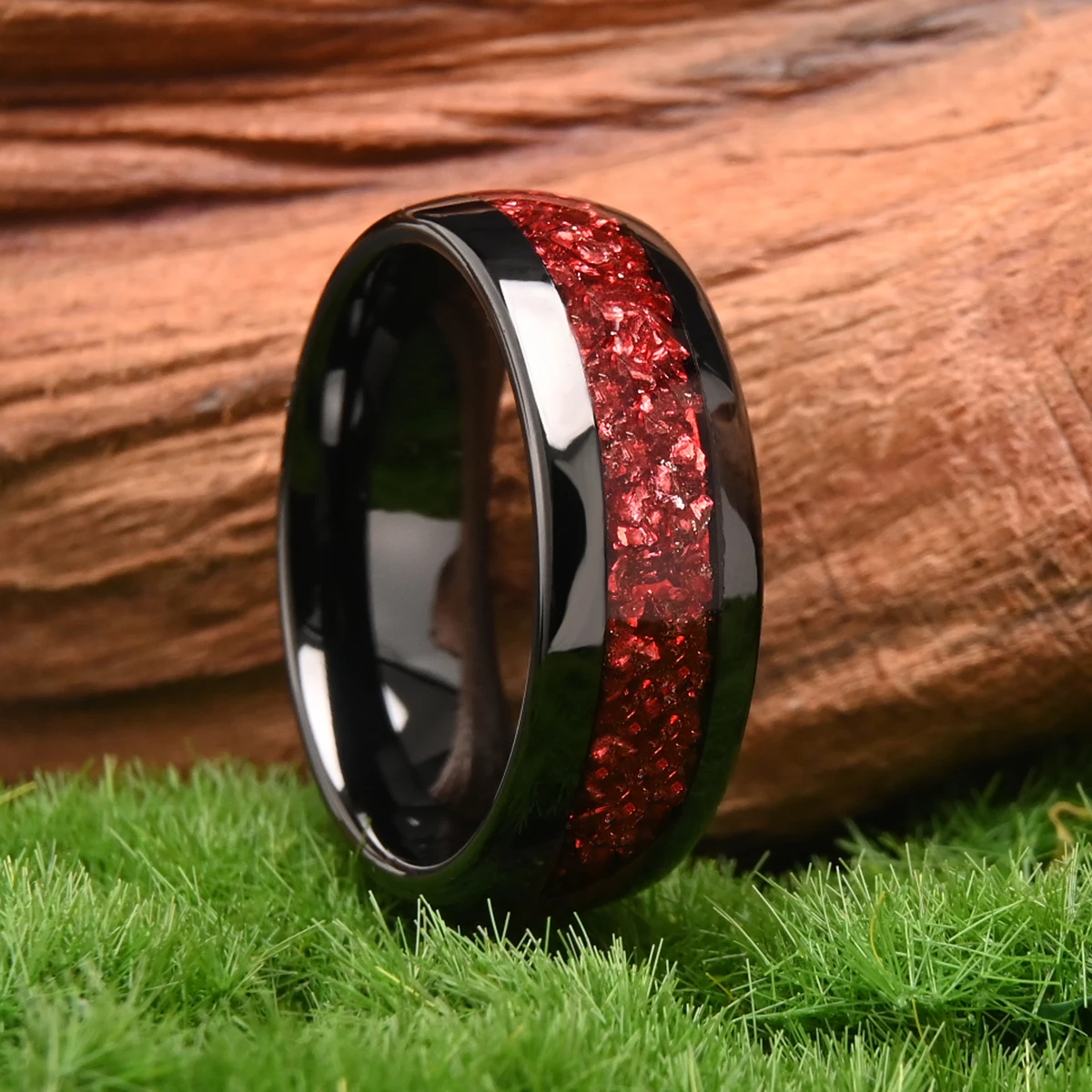 

black tungsten carbide ring for man anillos bague homme pareja de compromiso fashion jewelry wedding bands opal engagement rings