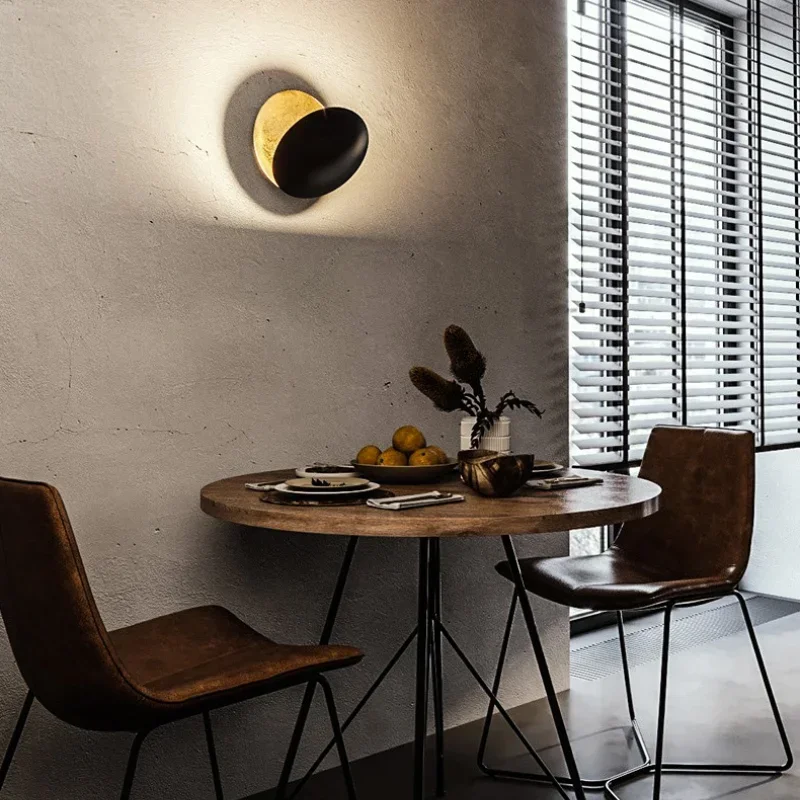 Moderne LED chambre salon couloir circulaire décoratif applique intérieure éclipse éclairage chevet éclipse lunaire applique murale