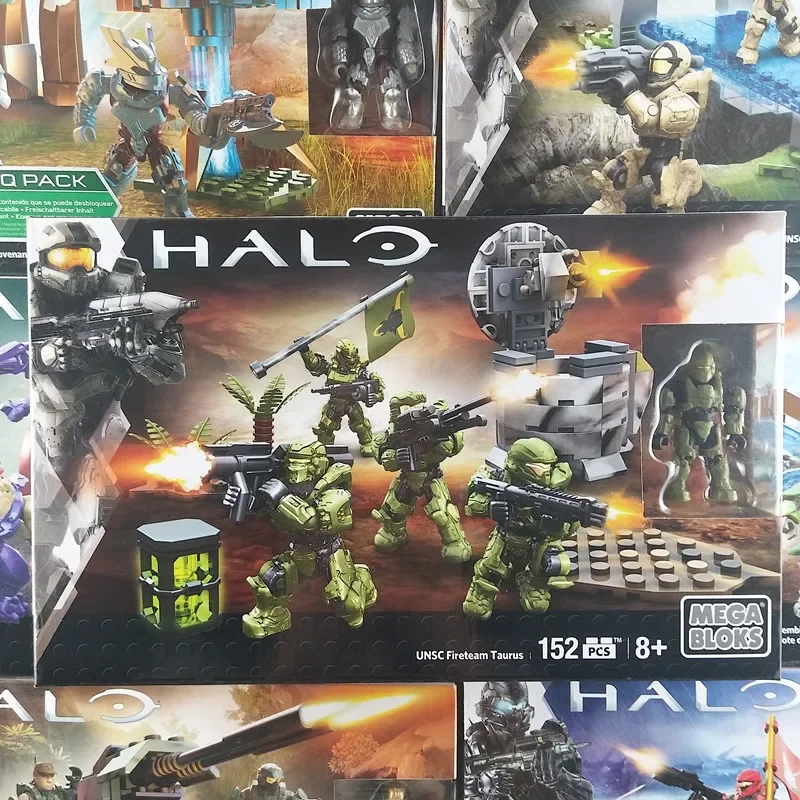 Genuine Mega Blocs Meijiabao Puzzle Model Toy Spartan Rhino Fire Squad Soldier Pack Bricks Anime Figure for Kids Gift