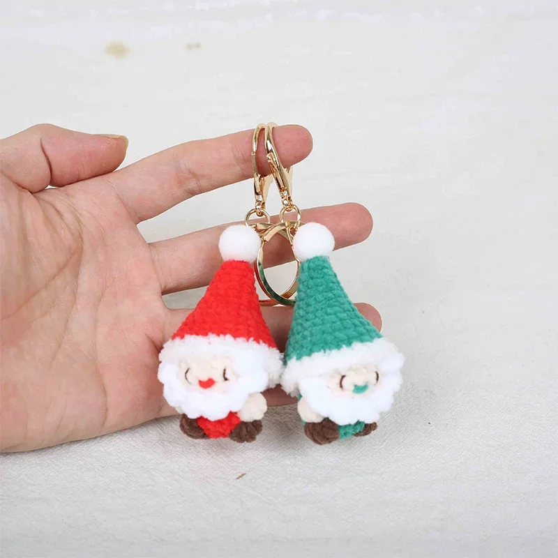 

Cute Christmas Santa Claus Keychain Plush Doll Keyring Cartoon Bag Pendant Charms Backpack Decoration