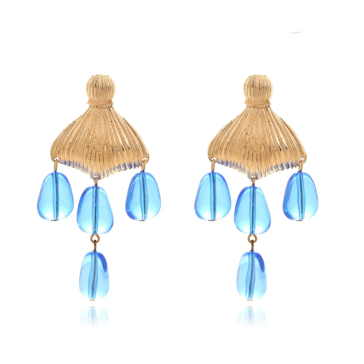 New personalized light luxury handmade beaded earrings niche design high-end fish tail earrings