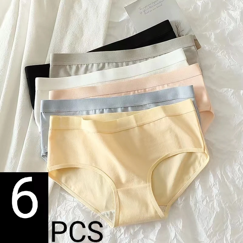 Summer thin cotton comfortable antibacterial breathable cotton crotch waist abdomen Japanese girl solid color ladies briefs.