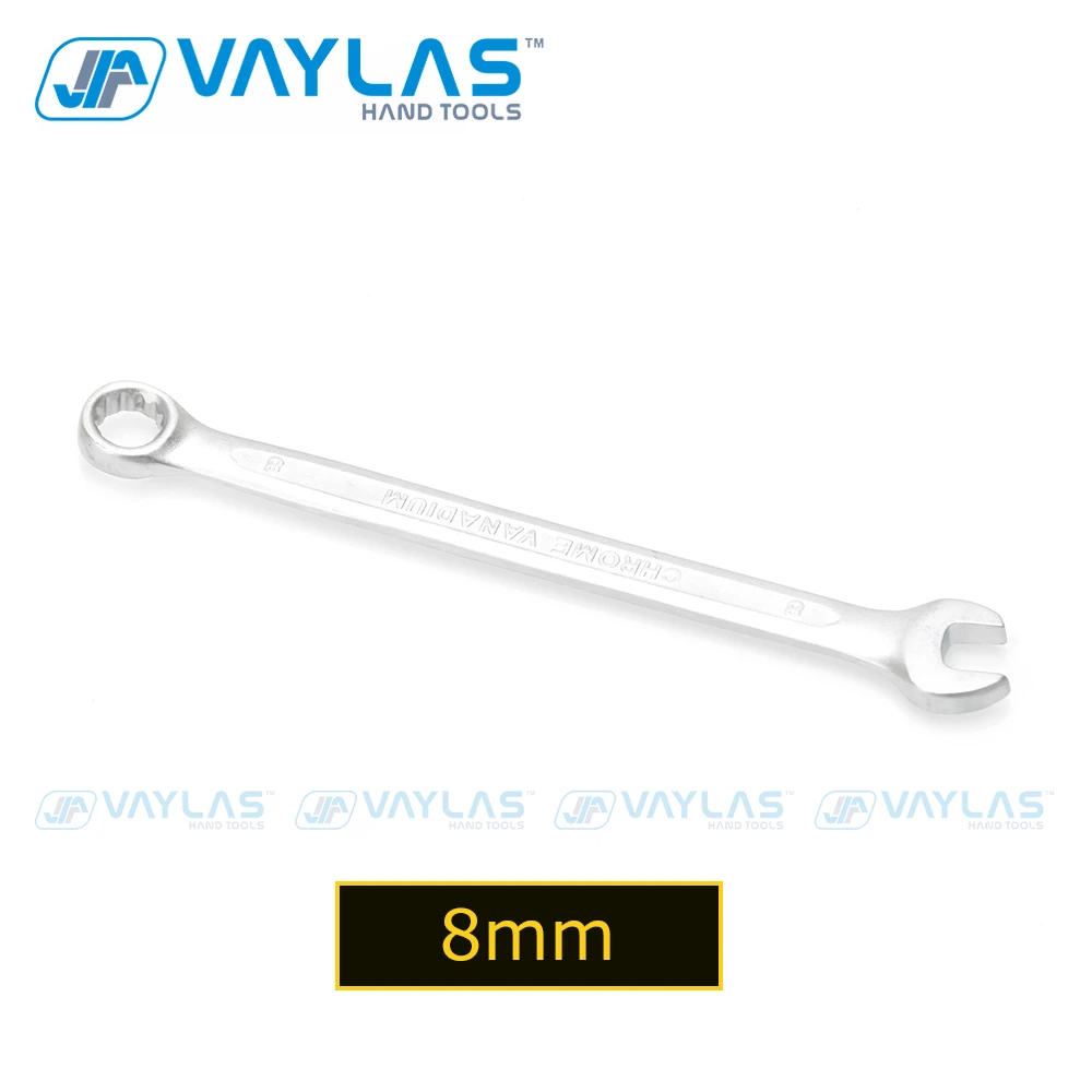 8mm Combination Wrench Open End Matte Polished Fixed Head Cr-V All-Purpose Master Spanner for Household Garage Auto Repairs