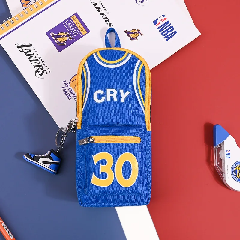 Estrela grande capacidade tema de basquete lápis caso camadas duplas estudante saco de papelaria saco de lápis estudante papelaria presente