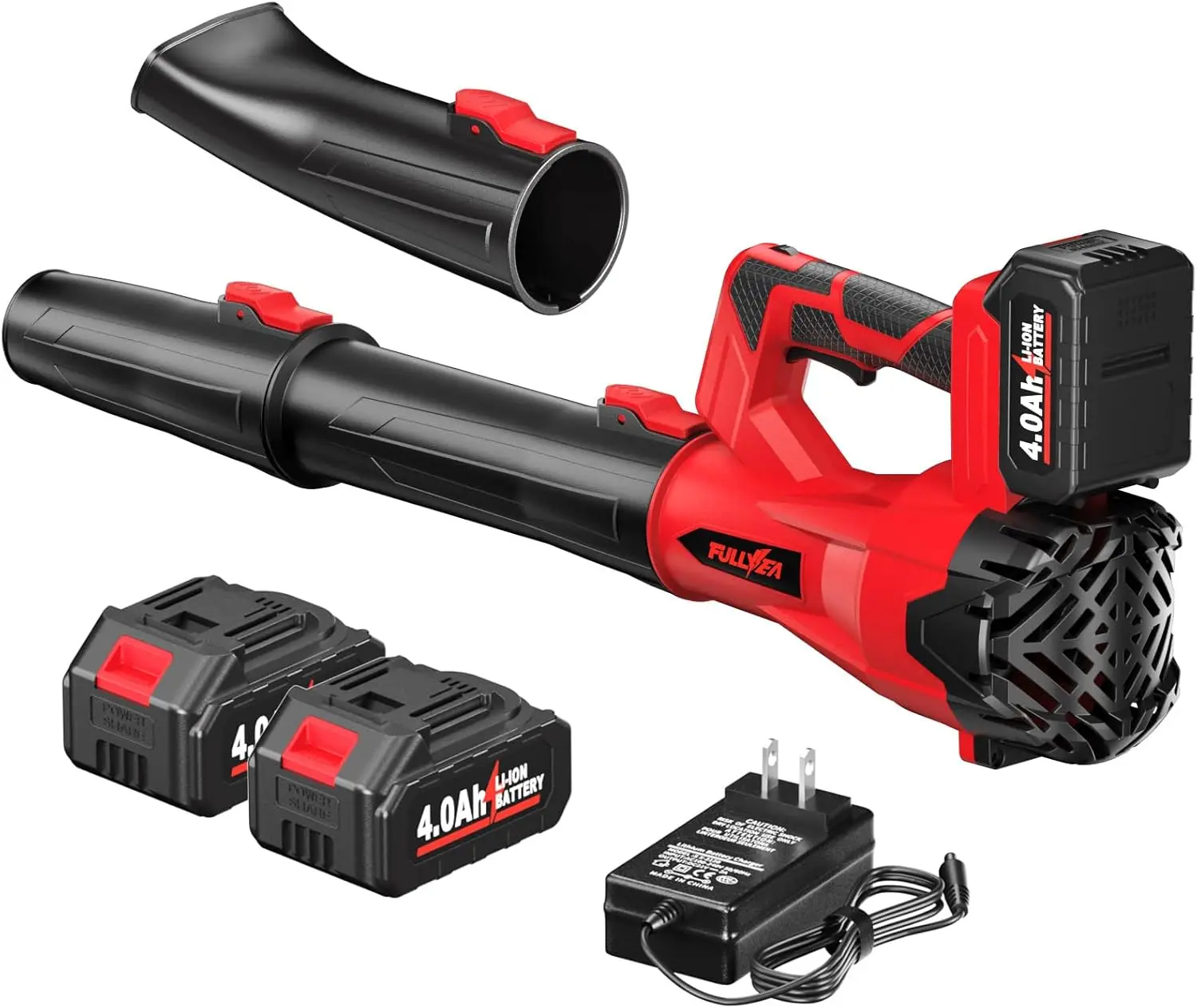 

Cordless Leaf Blower with 6 Speeds, 500 CFM/150 MPH, Includes 3 Tubes & Two 4.0Ah Batteries for Yard Cleaning