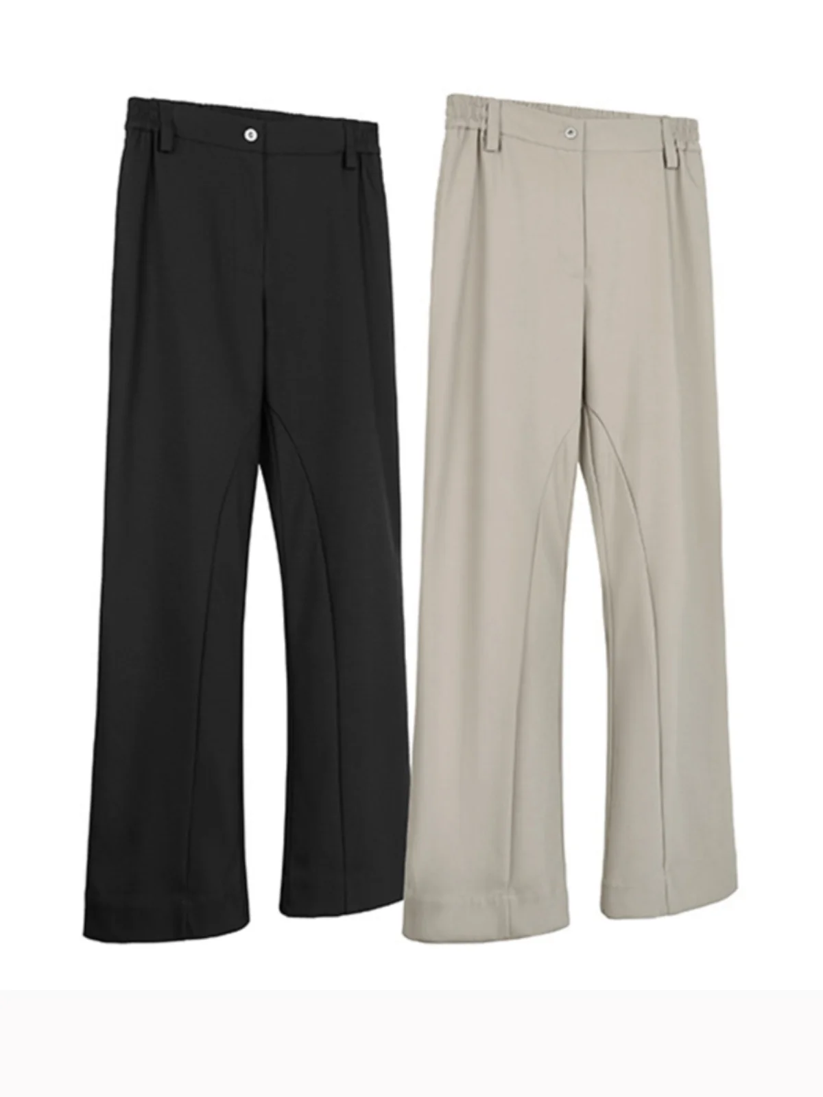 

Men's Casual Flared Pants Spring Autumn Basic Cleanfit Tailored Long Trousers Straight Leg Non-iron Business Casual Color