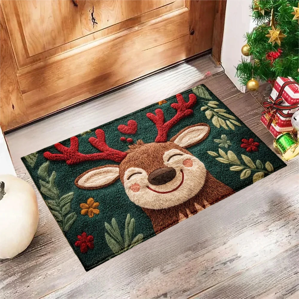 Weihnachts-Fußmatte für Innen und Außen, Lebkuchenmann-Teppich, Frohes Neues Jahr, Heimdekoration, Fußmatte – Detail 3