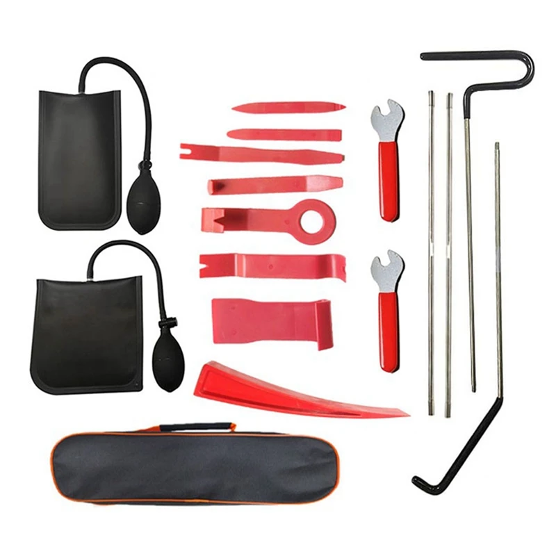 

Car Emergency Kit With Window Wedges, Air Wedges, Automatic Trim Removal Tool Emergency Car Dent Repair Easy Install ,18 Pcs