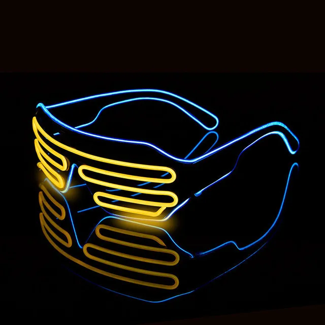 Light Up Shutter  Wire Neon  Glasses Glow  Plastic Rechargeable  USB led Glasses