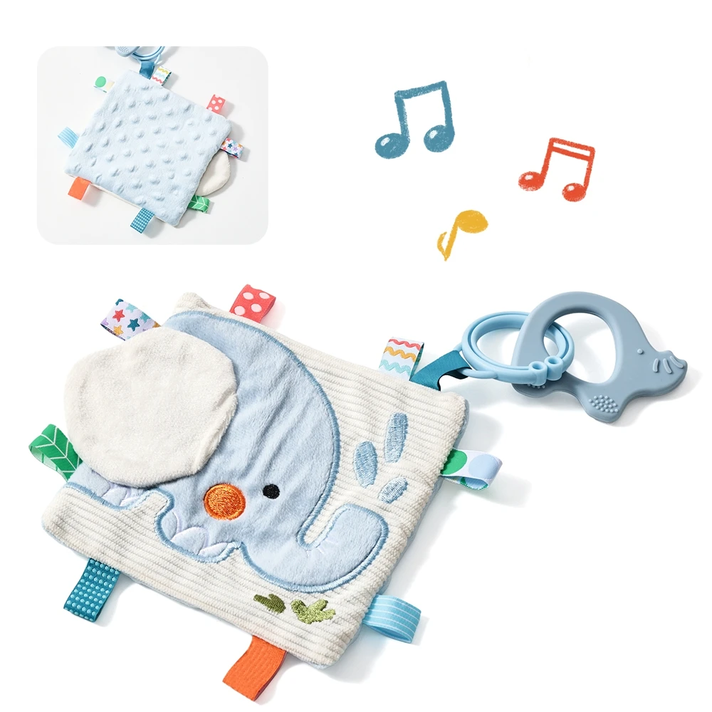 

Soft Baby Books 3D Touch Feel High Contrast Cloth 0-12Months Cartoon Elephant Book Sensory Early Learning Stroller Toy Baby Gift