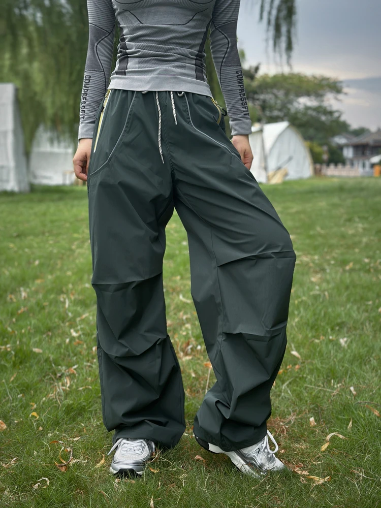 

Outdoor Waterproof Qui Dry Hiking Pants ex Color Blo Reflective Zipper Functional Trousers Youth Straight Leg mid Waist