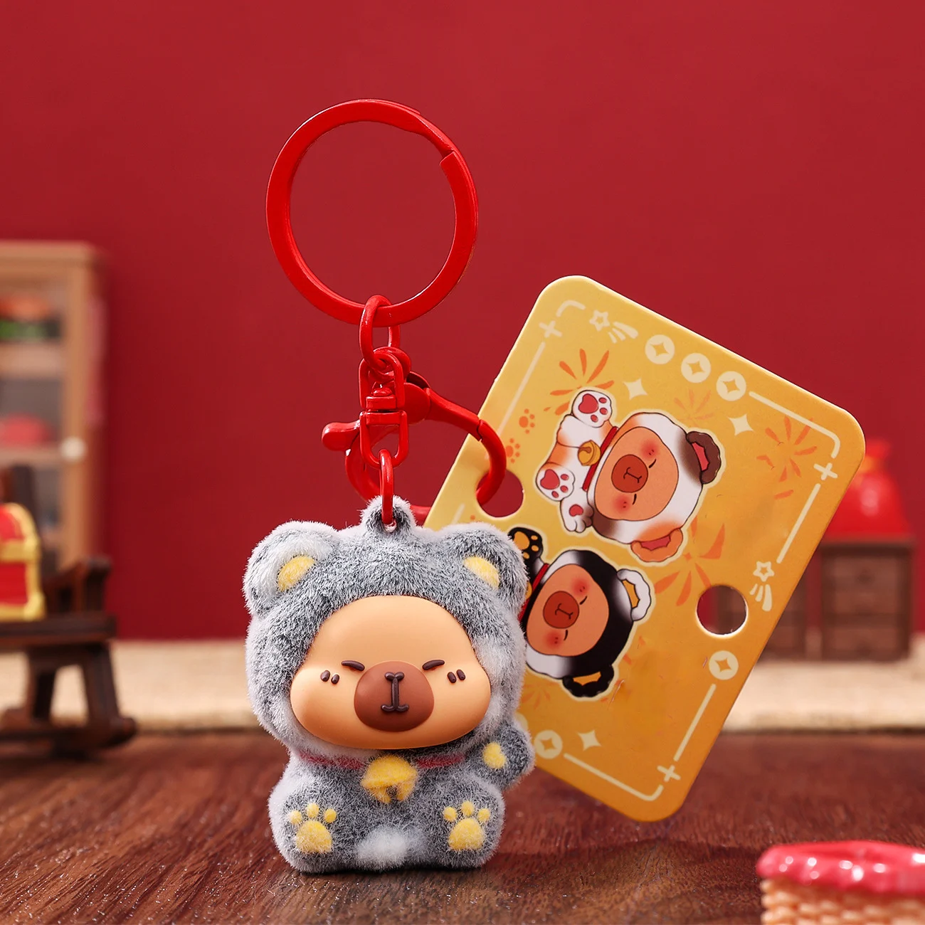Pendentif de sac à dos en caoutchouc souple Capybara Kawaii, peluche floquée, accessoires de dessin animé, jouet mignon, pendentif décoratif pour cadeaux d'adolescents