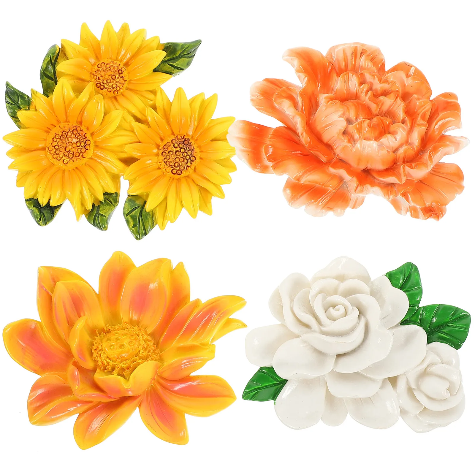 

4Pcs Simulation Flower Refrigerator Magnets Decorative Flower Magnetic Stickers Holder Cute Decals