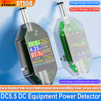 ATORCH 600W DT550 High Precision Digital Voltage Current Tester DC5.5x2.5 Instrument Power Capacity Meter DC4.5-50V Max 12A