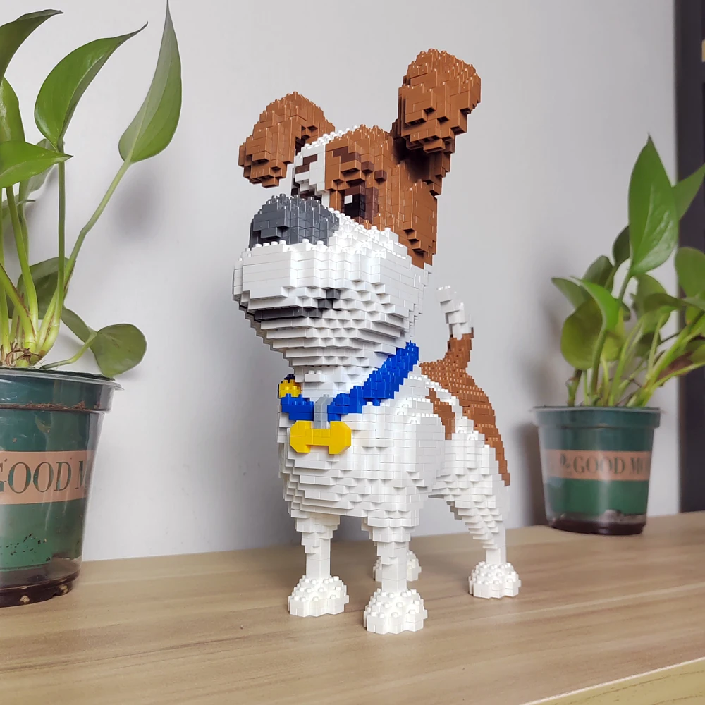 Knew construído schnauzer cão modelo micro mini blocos de construção brinquedo perfeito para entusiastas do animal de estimação adorável peça